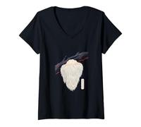 Women's Lions Mane Mushroom Mycology Hericium Forager V-Neck T-Shirt