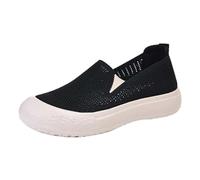 Womens lip On Shoes Woven Go Walking Shoes Hands in Sneakers Denim Thigh High Sandals for Women (Black, 6.5)