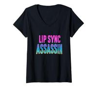 Womens Lip-Sync Assassin Drag Queen Inspired Design V-Neck T-Shirt