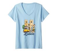Women's Lisbon Portugal Lisboa Souvenir/Lisbon V-Neck T-Shirt