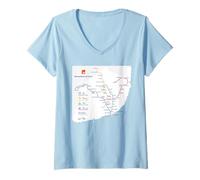 Womens Lisbon Portugal Subway Train Railway - Souvenir Route Map V-Neck T-Shirt
