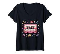 Womens Listen To God Not The World Christian God Jesus Bible Faith V-Neck T-Shirt