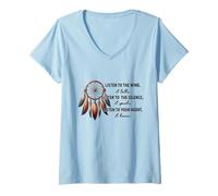 Womens Listen to the Wind It Talks Listen to the Silence it Speaks V-Neck T-Shirt