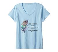 Womens Listen to the Wind It Talks Listen to the Silence it Speaks V-Neck T-Shirt