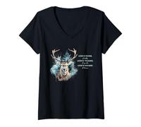 Womens Listen to The Wind It Talks Listen to The Silence it Speaks V-Neck T-Shirt