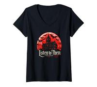 Womens Listen to Them - Bram Stoker's Vampire Dracula Quote V-Neck T-Shirt