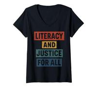 Womens Literacy and Justice for All Empowering Education Movement V-Neck T-Shirt