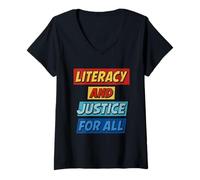 Womens Literacy and Justice for All Inspirational Reader Movement V-Neck T-Shirt