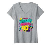 Women's Literally from the 90s, 1990s Cassette Tape Funny Saying V-Neck T-Shirt