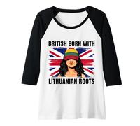Womens Lithuanian Roots British Born Girl Pride Lithuania Heritage Raglan Baseball Tee