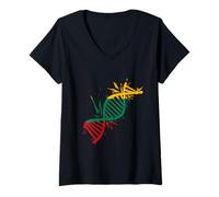 Womens Lithuanian Roots DNA Molecule Lithuanian Pride Lithuania V-Neck T-Shirt