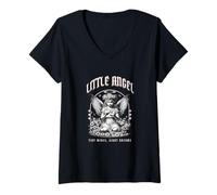 Womens Little Angel Tiny Wings Giant Dreams V-Neck T-Shirt