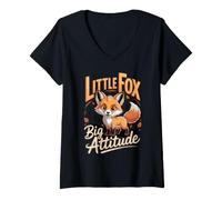 Women's Little Fox Big Attitude Fox V-Neck T-Shirt