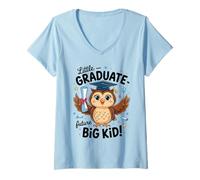 Women's Little Graduate Future Big Kid Owl Pre-K Class of 2026 V-Neck T-Shirt