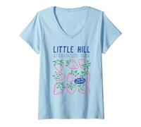 Womens Little Hill Strawberry Farm Cute Hand-Drawn Fruit Graphic V-Neck T-Shirt