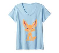 Womens Little Jackals Animals Funny Minimalist Simple Jackal V-Neck T-Shirt