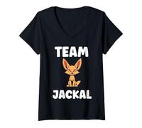 Womens Little Jackals Animals Funny Quote Simple Team Jackal V-Neck T-Shirt