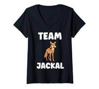 Womens Little Jackals Animals Funny Quote Simple Team Jackal V-Neck T-Shirt