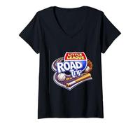Women's Little League Baseball Road Trip V-Neck T-Shirt