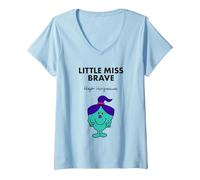 Women's Little Miss Brave V-Neck T-Shirt, Baby Blue, Small