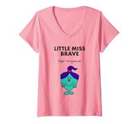 Women's Little Miss Brave V-Neck T-Shirt, Pink, Medium