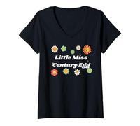 Womens Little Miss Century Egg - funny century eggs gift V-Neck T-Shirt