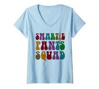 Womens Little Miss Smartie Pants Squad Smarty School Kids V-Neck T-Shirt
