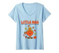Womens Little Miss Tired Of This Heat & Ready For Spooky Season V-Neck T-Shirt