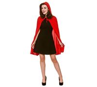 Wicked Costumes Adult Womens Red Short Hooded Cape - (One Size) 84cm Length