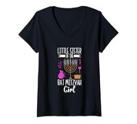 Womens Little Sister of the Bat Mitzvah V-Neck T-Shirt