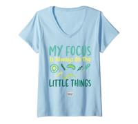Womens Little Things Microbiology Microbiologist Biology Graphic V-Neck T-Shirt