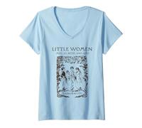 Women's Little Women Vintage Book Cover Meg Jo Beth and Amy V-Neck T-Shirt