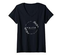 Womens Live By Faith 2 Corinthians - Modern Christian V-Neck T-Shirt