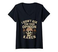 Womens Live Laugh Leave Me Alone Skull Karen V-Neck T-Shirt