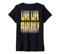 Womens LIVE LIFE FEARLESSLY V-Neck T-Shirt