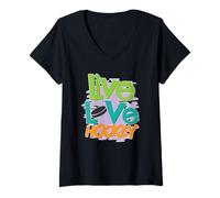 Womens Live Love Hockey V-Neck T-Shirt