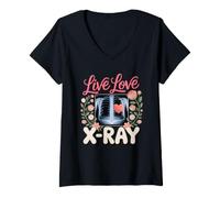 Women's Live Love Xray Tech Radiology V-Neck T-Shirt