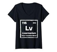 Women's Livermorium (Lv) - Periodic Table of The Elements V-Neck T-Shirt