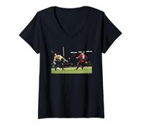 Women's Liverpool Arsenal Michael Owen in Action Football World Cup V-Neck T-Shirt