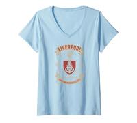 Women's Liverpool Merseyside England Maritime Mercantile City Banner V-Neck T-Shirt
