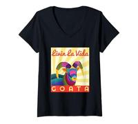 Womens Livin la Vida Goata V-Neck T-Shirt