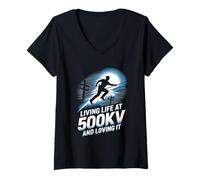 Womens Living Life At 500kV And Loving It High Voltage Lineman V-Neck T-Shirt