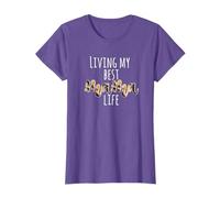 Womens Living My Best Life Mama Tiger Stripes Print Mum Gift Tshirt T-Shirt