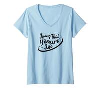 Womens Living That Tenure Life | Professor Tenure | Teacher Tenure V-Neck T-Shirt