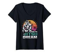 Women's Living The Jitsu Dream Gorilla Jiu Jitsu BJJ V-Neck T-Shirt
