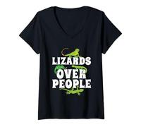Womens Lizard Over People - Reptile Breeder Reptile Owner V-Neck T-Shirt