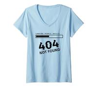Womens Loading People Skills 404 Not Found Funny Sarcastic Quote V-Neck T-Shirt