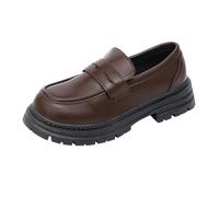 Women's Loafers Classic Penny Loafers Platform Business Office Work Formal School Shoes for Girls Women Brown Footwear UK 4.5