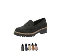 Womens Loafers,Comfortable Low Top Suede,Ladies Shoes Wide Fitting,Light Weight Slip On Loafers,Black Flat Shoes Women,Comfortable Sporty Wedge Loafer,Platform Business Office Work School Shoes