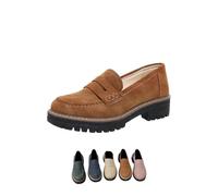 Womens Loafers,Comfortable Low Top Suede,Ladies Shoes Wide Fitting,Light Weight Slip On Loafers,Black Flat Shoes Women,Comfortable Sporty Wedge Loafer,Platform Business Office Work School Shoes
